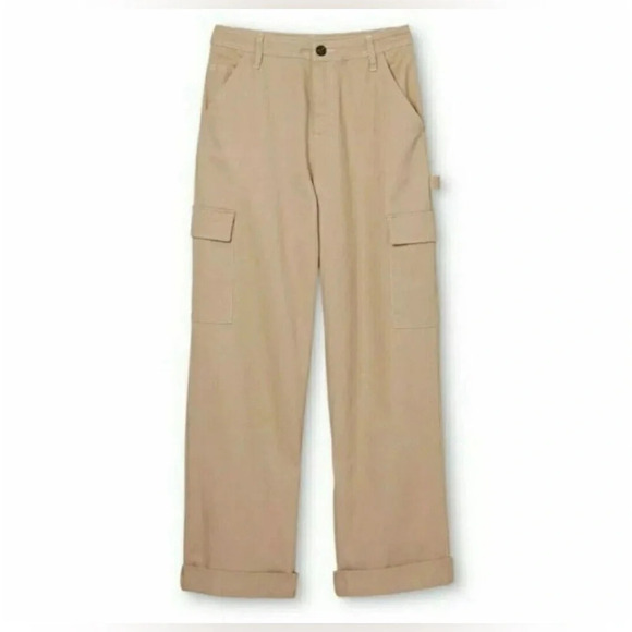 Sandy Liang For Target Womens Cargo Pants Size 14 Mid Rise Straight Leg - Picture 1 of 12